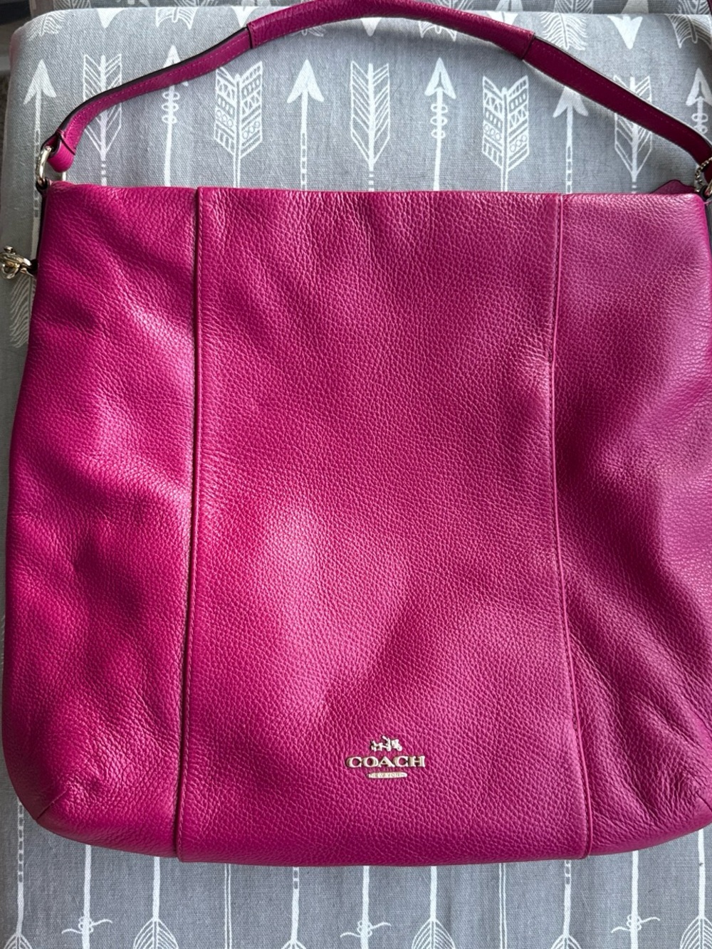 Coach Magenta Leather Shoulder Bag